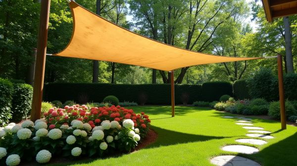 Des idées originales pour améliorer votre jardin avec une voile d'ombrage triangulaire