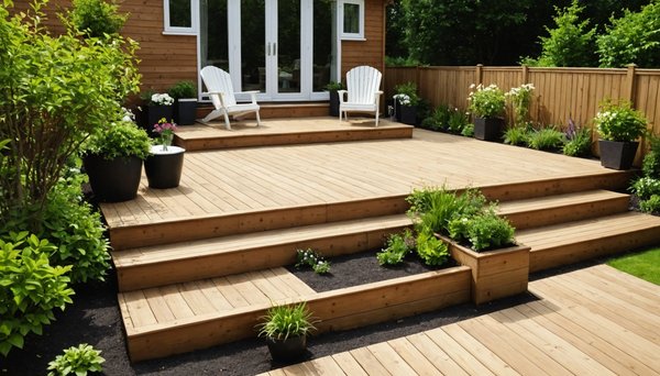 Terrasse en bois : une solution pour aménager un jardin en pente ?